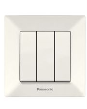 Трехклавишный выключатель Panasonic Arkedia Slim (кремовый)