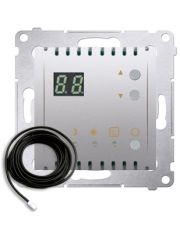 Терморегулятор для теплої підлоги Kontakt Simon Simon 54 Premium DTRNSZ.01/43 з дисплеєм та зовнішнім датчиком в комплекті (срібло)