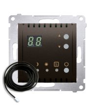 Терморегулятор для теплої підлоги Kontakt Simon Simon 54 Premium DTRNSZ.01/46 з дисплеєм та зовнішнім датчиком в комплекті (коричневий)