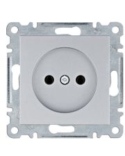 Розетка Hager WL1012 Lumina 16А/230В без з/к (серебристая)