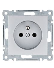 Розетка Hager WL1022 Lumina 16А/230В с центральным з/к (серебристая)