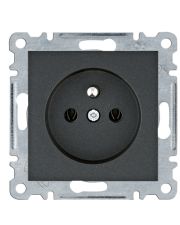 Розетка Hager WL1023 Lumina 16А/230В с центральным з/к (черная)