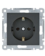 Розетка Hager WL1053 Lumina 16А/230В с з/к (черная)