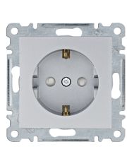 Розетка Hager WL1062 Lumina 16А/230В с з/к с защитой контактов (серебристая)