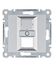 Двойная панель Hager WL2322 Lumina для RJ12/RJ45 (серебристая)