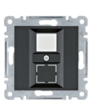 Двойная панель Hager WL2323 Lumina для RJ12/RJ45 (черная)