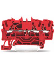 Проходная клемма Wago 2000-1303 для DIN-рейки 35х15 и 35х7,5 Push-in Cage Clamp® Ex e II 1мм² (красная)