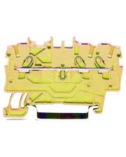 Прохідна клема Wago 2000-1306 для DIN-рейки 35х15 та 35х7,5 Push-in Cage Clamp® Ex e II 1мм² (жовта)