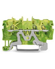 Клема заземлення Wago 2000-1307 для DIN-рейки 35х15 та 35х7,5 Push-in Cage Clamp® Ex e II (жовто-зелена)