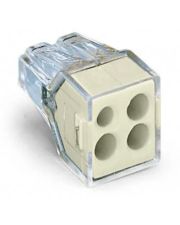 Клеммный соединитель Wago 773-124 Push Wire® в прозрачном корпусе и светло-серой крышкой