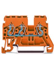 Трехпроводная компактная клемма Wago 870-682 TS35 (оранжевая)