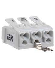 Пружинная соединительная клемма IEK UKZ-B06-3P-F0-E1-10 КСПз3-L+N+PE