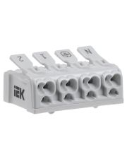 Пружинная соединительная клемма IEK UKZ-B06-4P-F1-E0-10 КСПн4-2L+N+PE