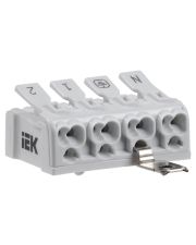 Пружинная соединительная клемма IEK UKZ-B06-4P-F1-E1-10 КСПнз4-2L+N+PE