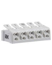 Пружинная соединительная клемма IEK UKZ-B06-5P-F0-E0-10 КСП5-3L+N+PE