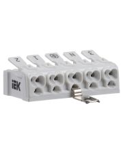 Пружинная соединительная клемма IEK UKZ-B06-5P-F0-E1-10 КСПз5-3L+N+PE