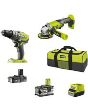 Набір електроінструменту Ryobi One+R18DDAG-252S: шуруповерт R18DD3 КШМ R18AG (5133003819)