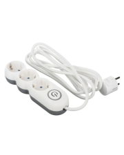 Сетевой фильтр 2E U03VES3M Plus 3xSchuko 3Gх 1.0мм 3м с кнопкой (белый) U03VES3M
