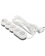 Сетевой фильтр 2E U04VESM3W Plus 4XSchuko 3G1.0х 3м с кнопкой (белый) U04VESM3W