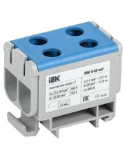 Силова ввідна клема IEK КВС 6-50мм2 2-рядна синя