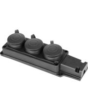 Каучуковая тройная колодка E.Next e.socket.rubber.029.3.16 16А с заземлением и защитной крышкой (s9100027)