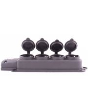Каучуковая четырехместная колодка E.Next e.socket.rubber.029.4.16 16А с заземлением и защитной крышкой (s9100039)