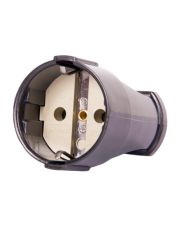 Штепсельне гніздо E.Next e.socket.003.16.black 16А чорна із заземленням (p017004)