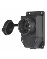 Каучуковая одинарная розетка E.Next e.socket.rubber.029.1.16 16А с заземлением и защитной крышкой (s9100025)