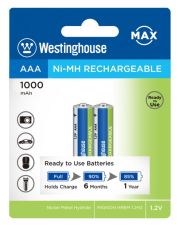 Аккумулятор Westinghouse NH-AAA1000ARBP2-Max. Ni-Mh 1000 Max ААA/R03 2шт в блистере