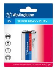 Сольова батарейка Westinghouse 6F22-BP1 Super Heavy Duty 9В/6F22 крона 1шт у блістері