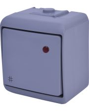 Выключатель перекрестный Eti Hermetics VHE-6L-SR IP54 с подсветкой серый (4668069)