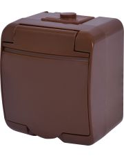 Розетка одномісна Eti Hermetics RHE-1s-KR із з/к IP54 коричнева (4668050)