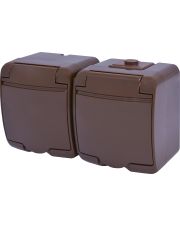 Розетка двомісна Eti Hermetics RHE-2s-KR із з/к IP54 коричнева (4668052)