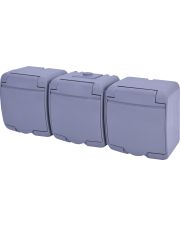 Розетка тримісна Eti Hermetics RHE-3s-SR із з/к IP54 сіра (4668074)