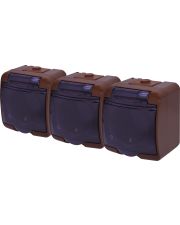 Розетка тримісна Eti Hermetics RHE-3sd-KR із з/к IP54 коричнева/прозора кришка (4668055)