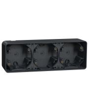 Накладний блок підрозетників на 3 місця Schneider Electric MUR37713 IP55 (антрацит)