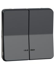 Двоклавішний кнопковий вимикач Schneider Electric MUR35228 з підсвічуванням IP55 (чорний)