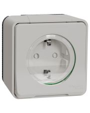Накладная розетка Schneider Electric MUR39034 с з/к и шторками IP55 (белая)
