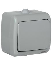 Выключатель 1-клавишный IEK ВС-20-1-0-А «Aquatic» 10А IP54 серый (EVA10-K03-10-54)