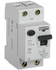 Двополюсне ПЗВ Generica (MDV15-2-040-100) ВД1-63 1Р+N 40А 100мА