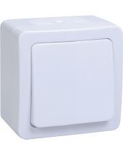 Одноклавишный выключатель открытой установки IEK ВСп20-1-0-ГПБ «Гермес Plus» EVMP12-K01-10-54-EC IP54 (белый)