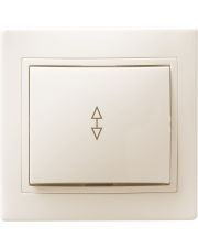 Проходной одноклавишный выключатель IEK ВСп10-1-0-ККм «Кварта» EVK12-K33-10-DM 10А (кремовая)