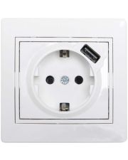 Розетка Lezard «Mira» 701-0202-181 с USB (белая)