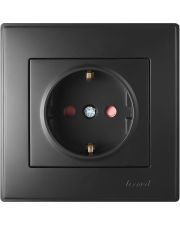 Розетка Lezard «Lesya» 705-4242-124B с защитой от детей (антрацит)