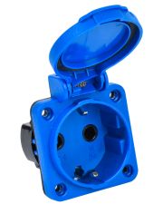 Панельна розетка Schuko IEK РП12-3 Magnum PSN71-016-3-2-54-K07 IP54 (синя)