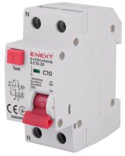 Вимикач диференційного струму E.Next e.rcbo.stand.2.C10.30 1P+N 10А С 30мА (s034102)