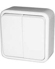 Двухклавишный выключатель E.Next e.touch.1112.w.blister для наружного монтажа белый (p043003)