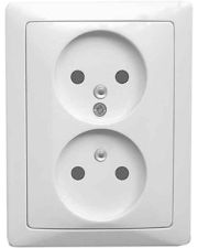 Двойная розетка E.Next e.lux.1222L.2gz.ivory слоновая кость (ins0040066)