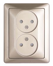 Двойная розетка E.Next e.lux.1222L.2gz.nickel никель (ins0040067)
