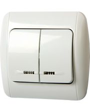 Двухклавишный выключатель E.Next e.install.stand.812L+f.cer с подсветкой (s035041c)